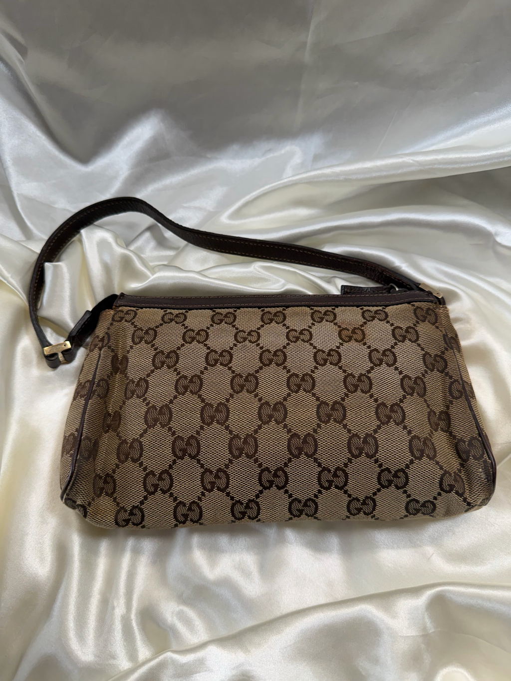 Gucci Monogram Canvas Abbey Pochette Hobo Shoulder