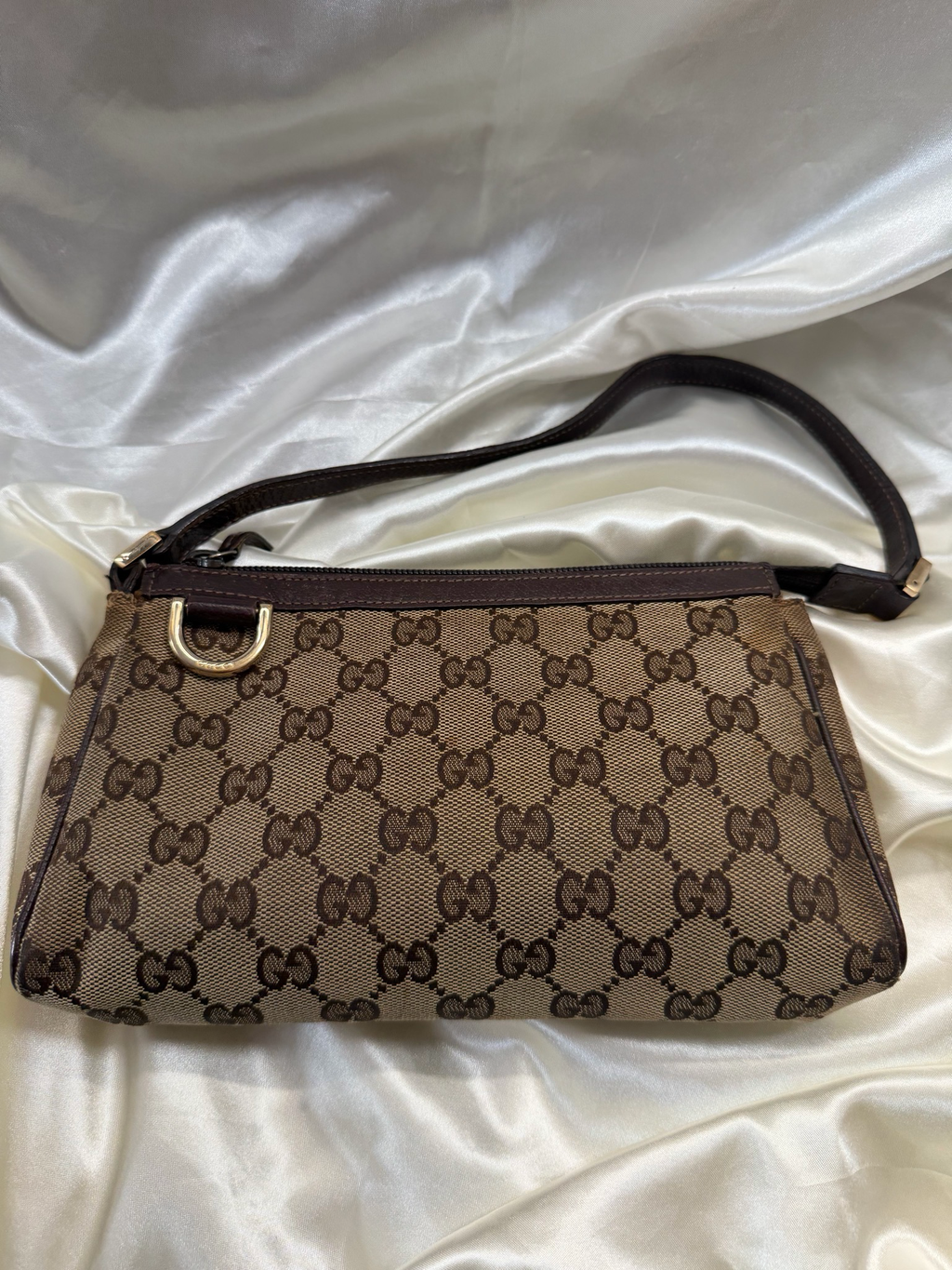 Gucci Monogram Canvas Abbey Pochette Hobo Shoulder