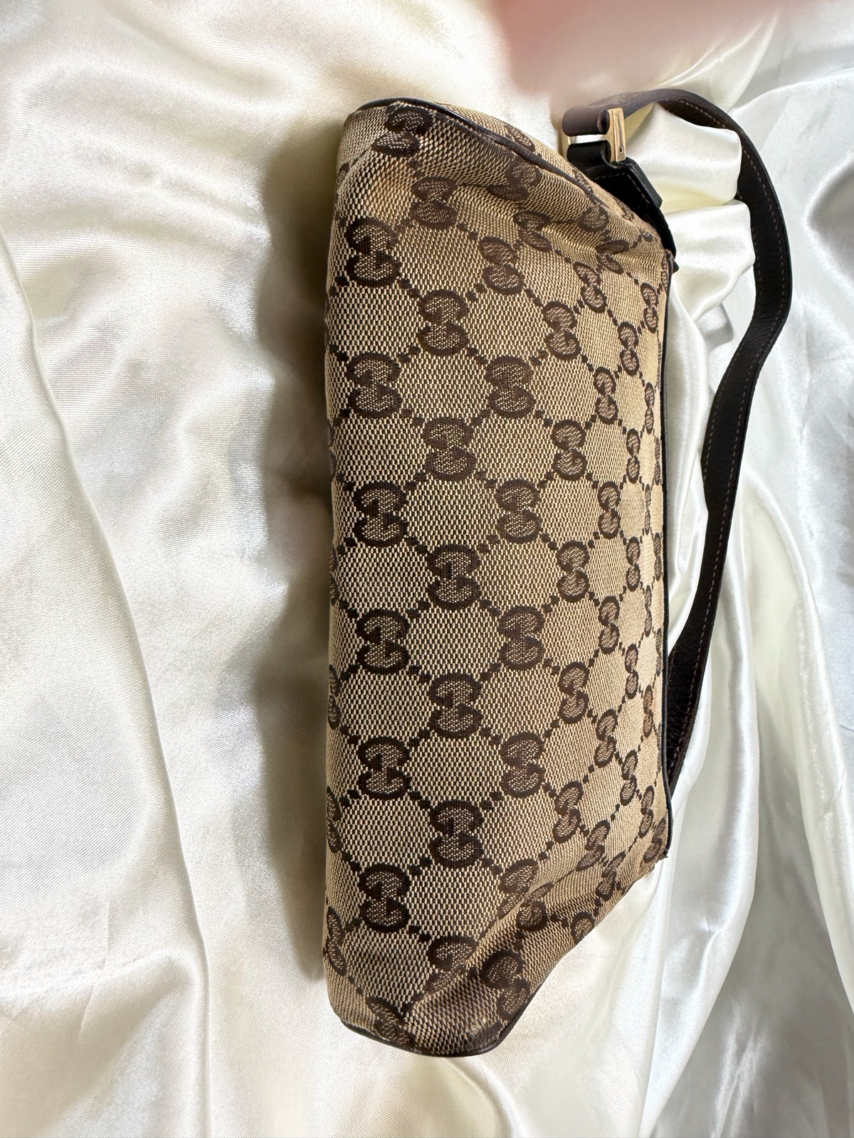 Gucci Monogram Canvas Abbey Pochette Hobo Shoulder