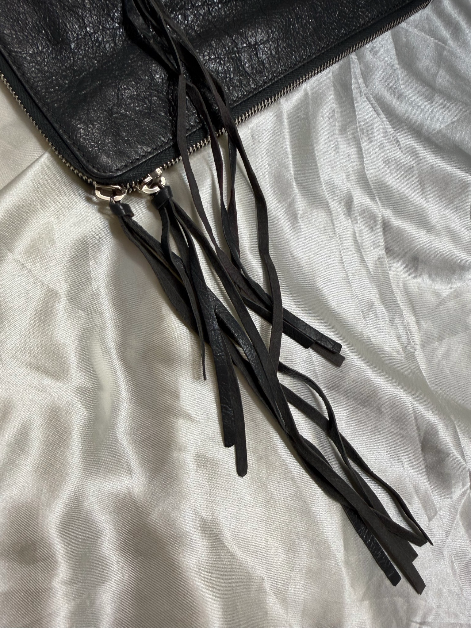 Balenciaga Motocross Zipper Clutch in Gray