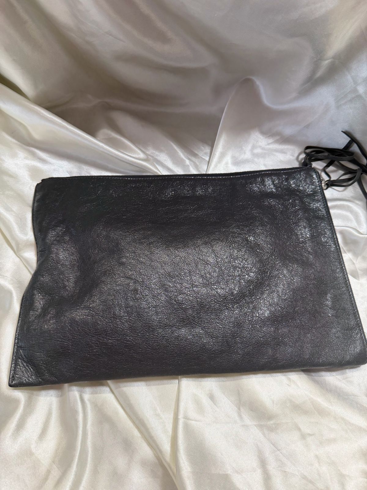 Balenciaga Motocross Zipper Clutch in Gray