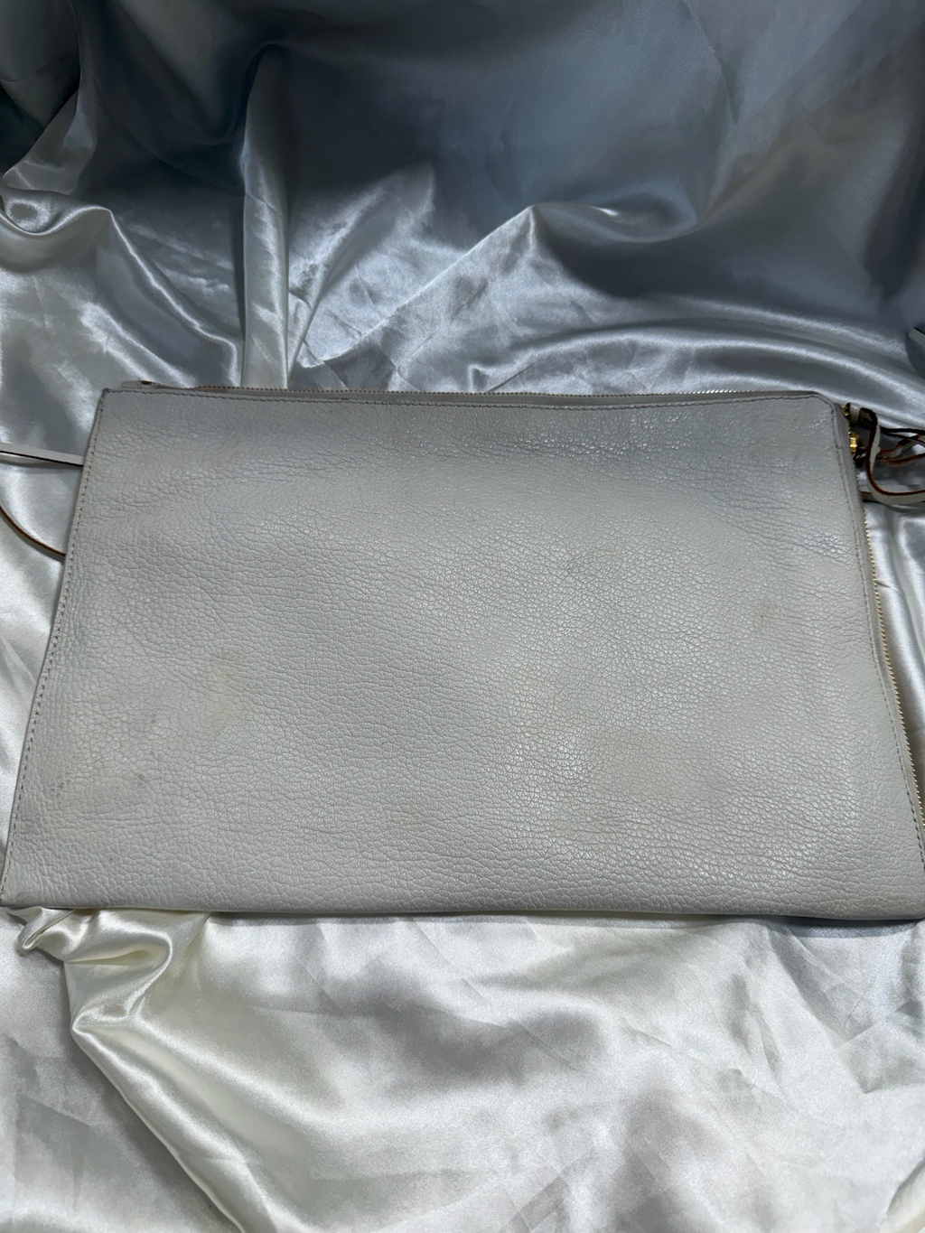 Balenciaga Motocross Zipper Clutch in Cream