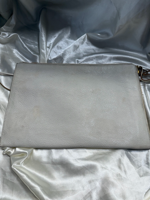 Balenciaga Motocross Zipper Clutch in Cream