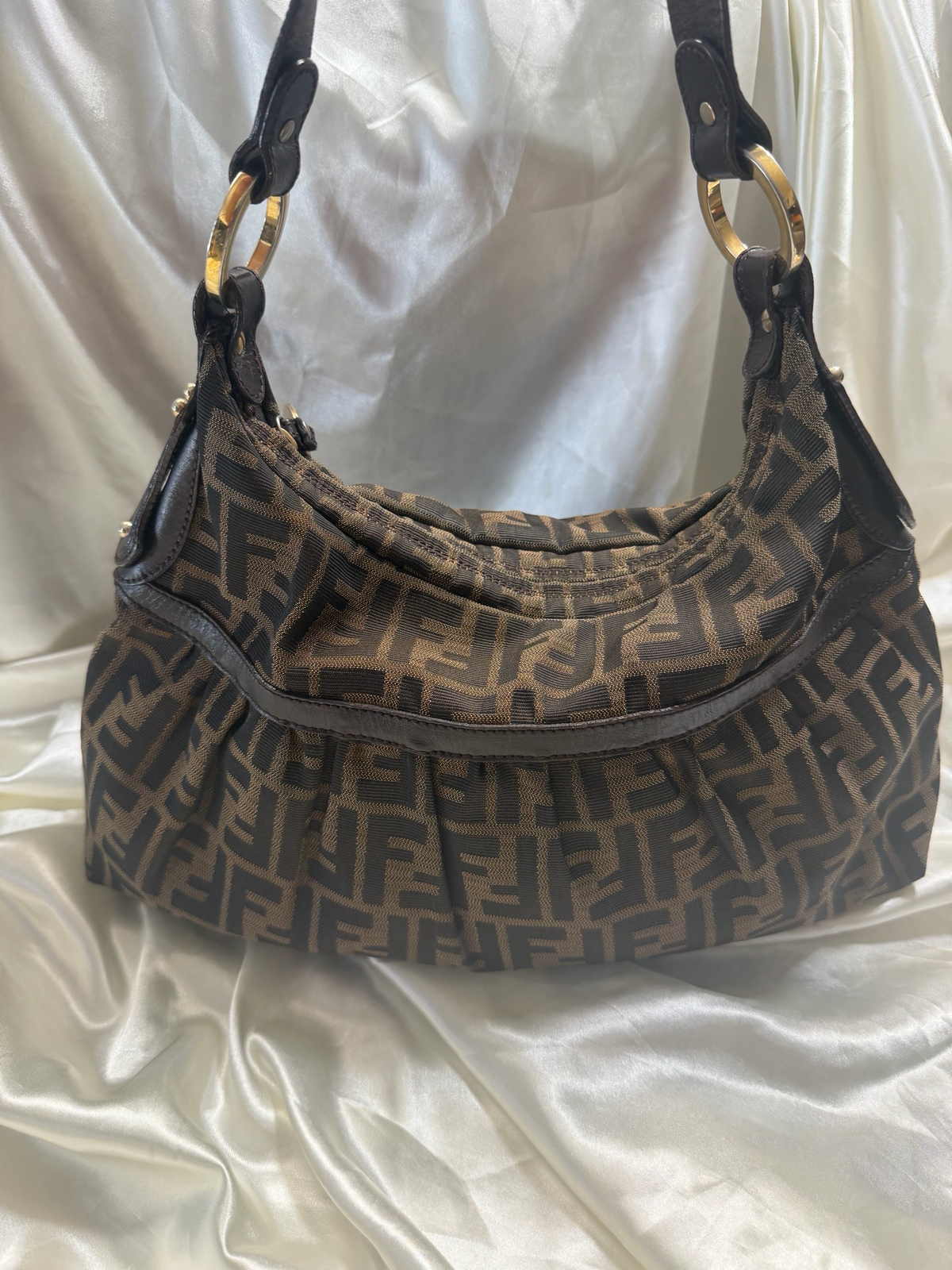 Fendi Zucca Hobo Chef Shoulder Bag