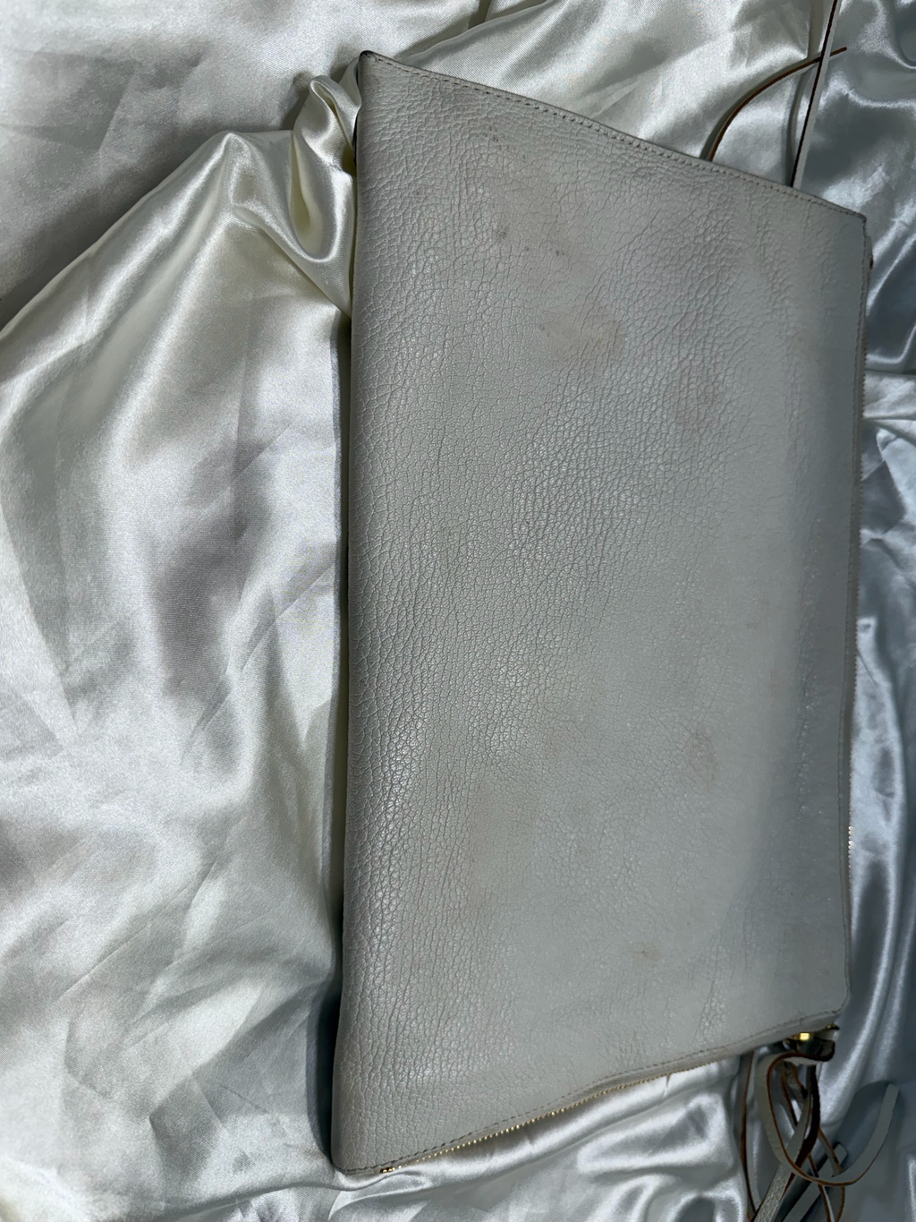 Balenciaga Motocross Zipper Clutch in Cream