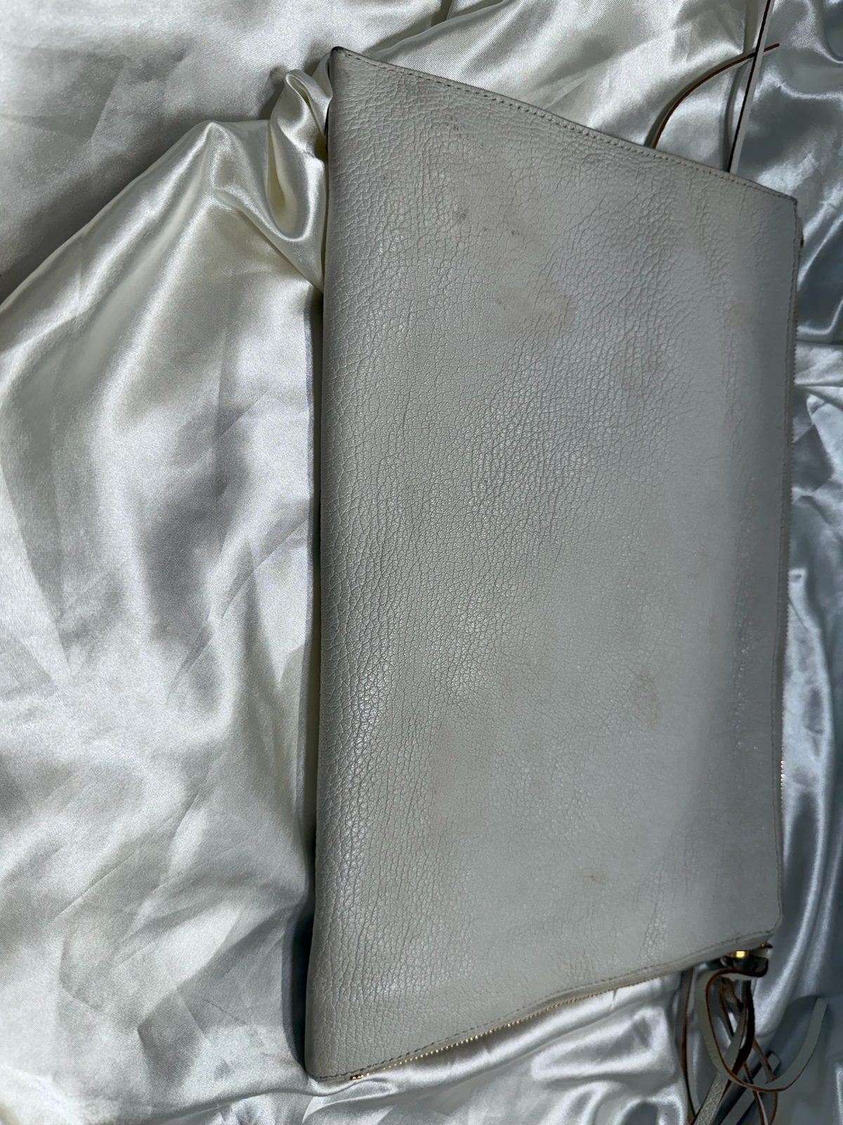 Balenciaga Motocross Zipper Clutch in Cream