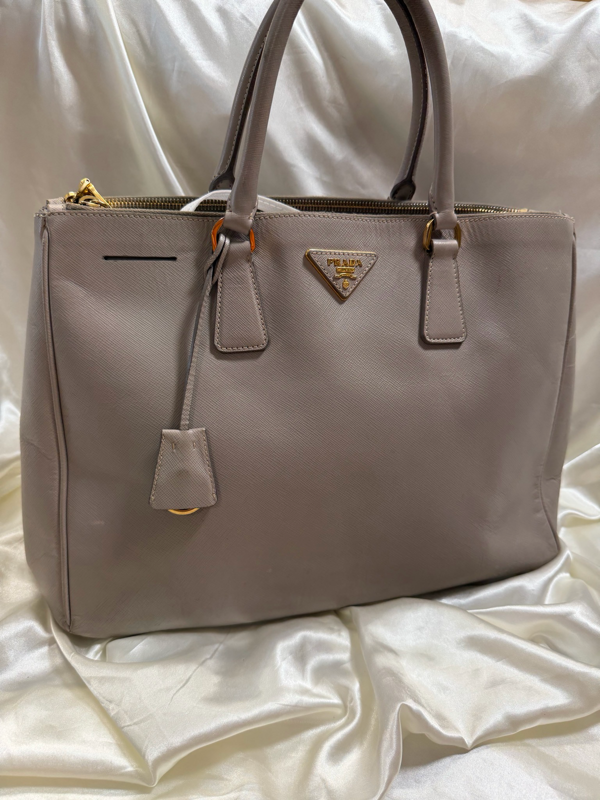 Prada Saffiano Galliera Medium in Gray