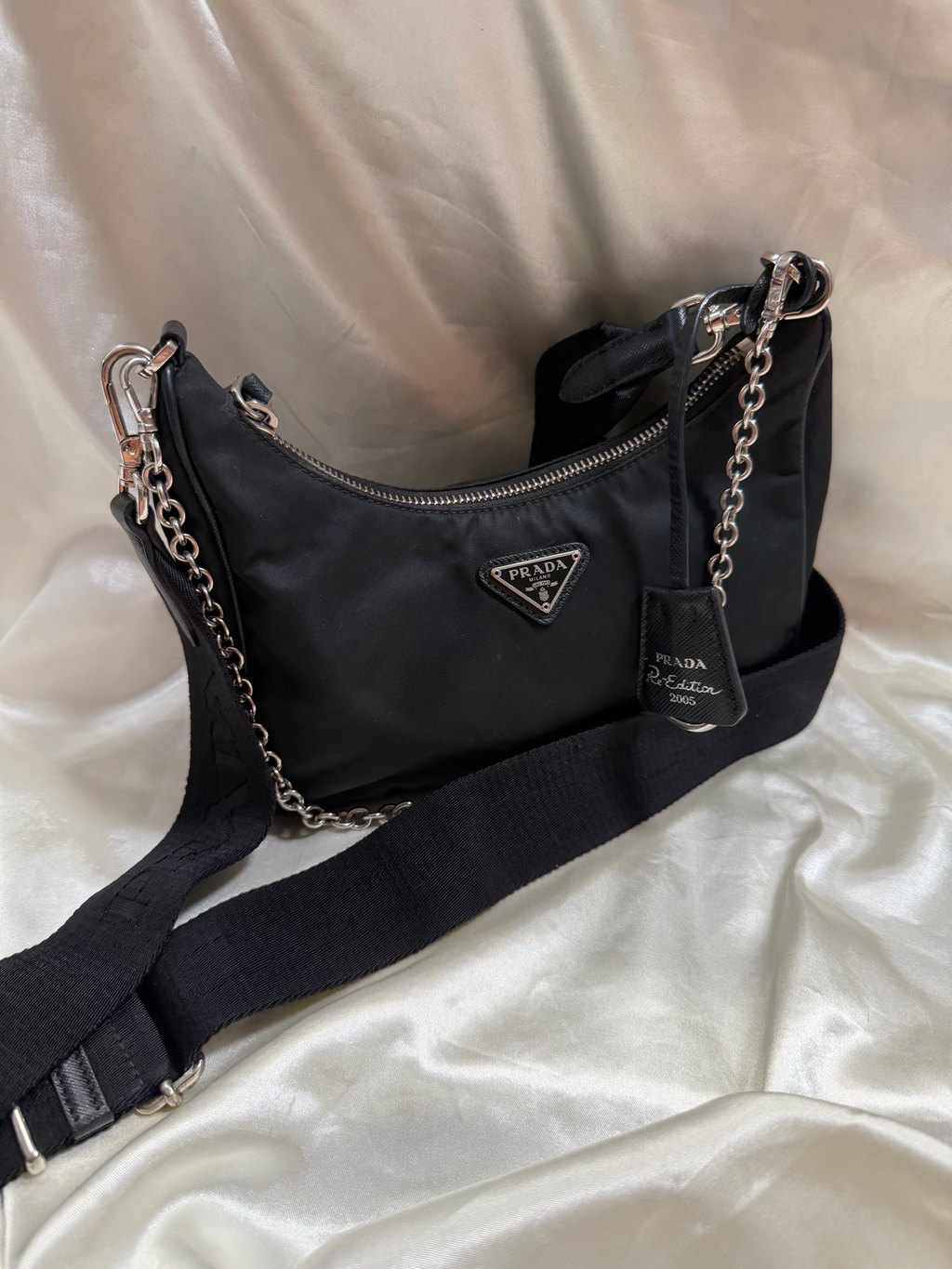 Prada Nylon Re-Edition Crossbody Double Strap