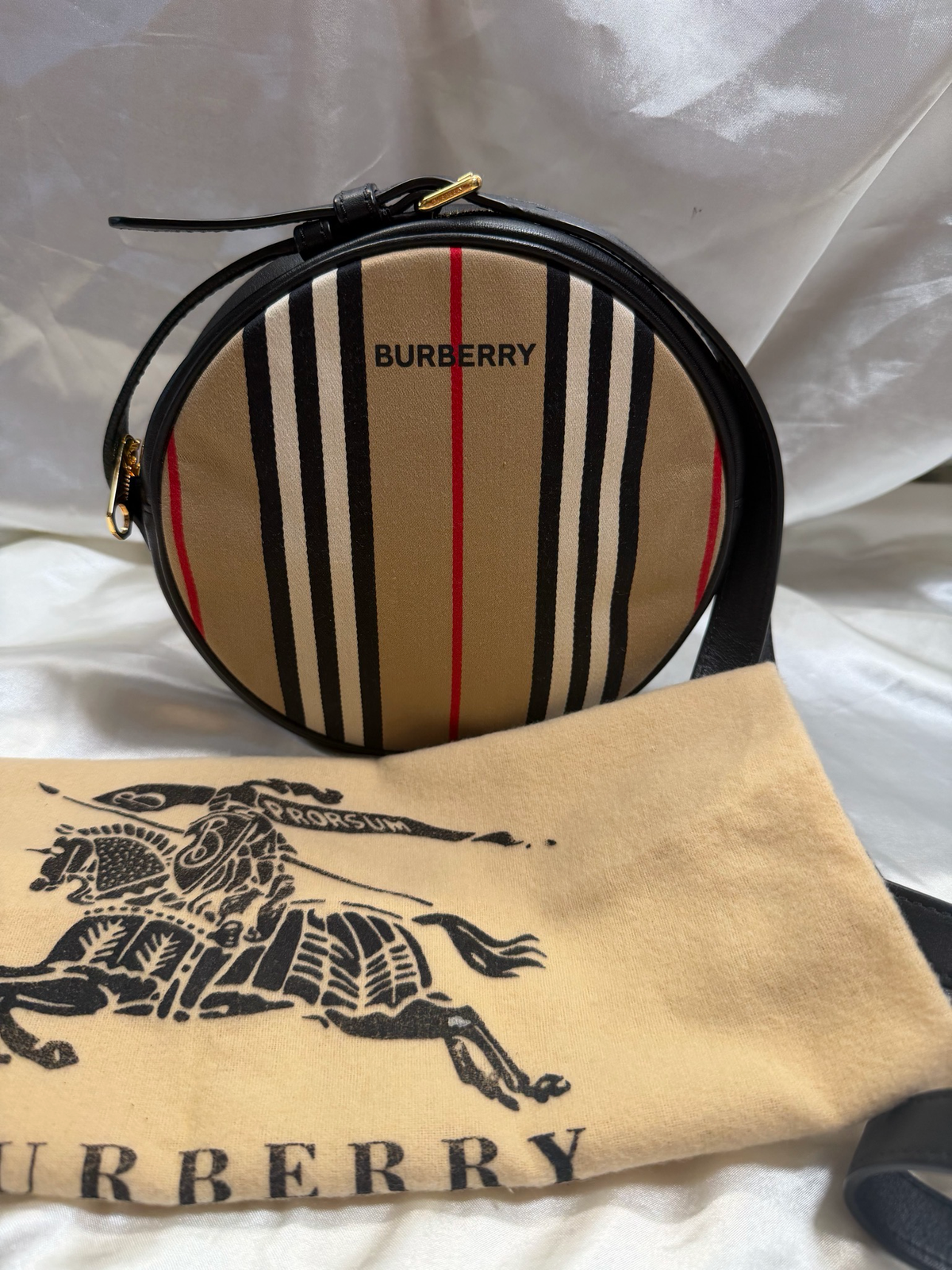 Burberry Icon Stripe Tambourine Sling Crossbody
