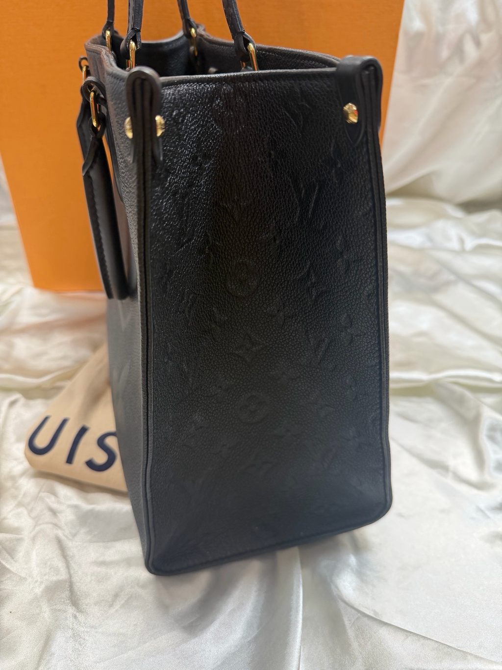 Louis Vuitton On The Go Empreinte Giant Mm Tote in Black