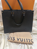 Louis Vuitton On The Go Empreinte Giant Mm Tote in Black