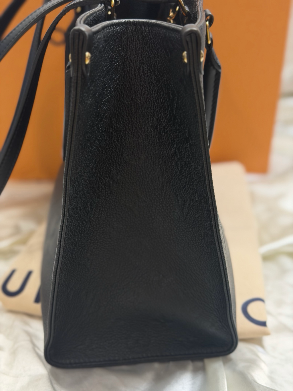 Louis Vuitton On The Go Empreinte Giant Mm Tote in Black