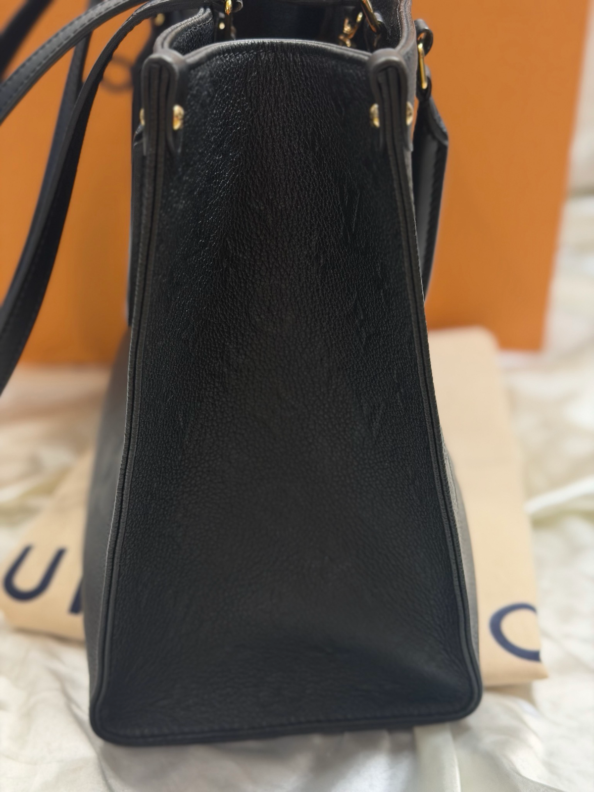 Louis Vuitton On The Go Empreinte Giant Mm Tote in Black