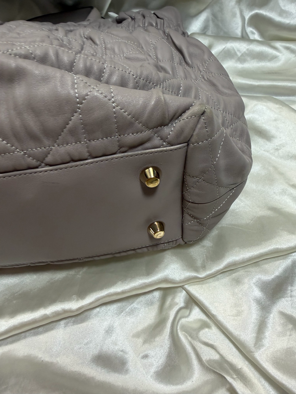 Christian Dior Cannage Leather Quilted Delidior Shoulder Bag