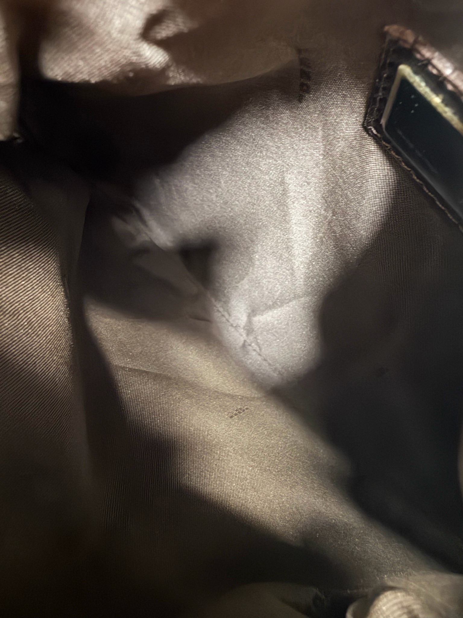 Fendi Monogram Canvas Zucca Oyster Hobo Shoulder