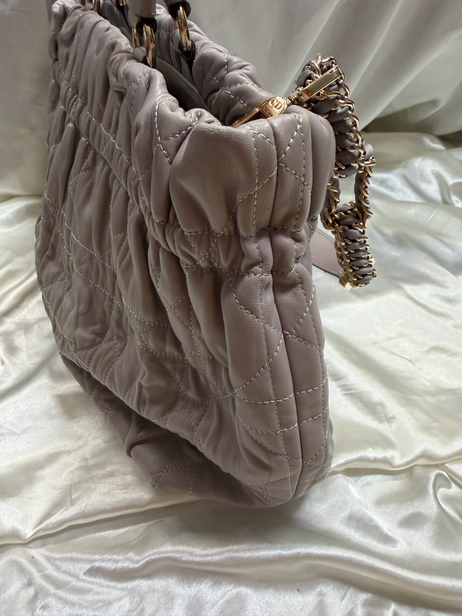Christian Dior Cannage Leather Quilted Delidior Shoulder Bag