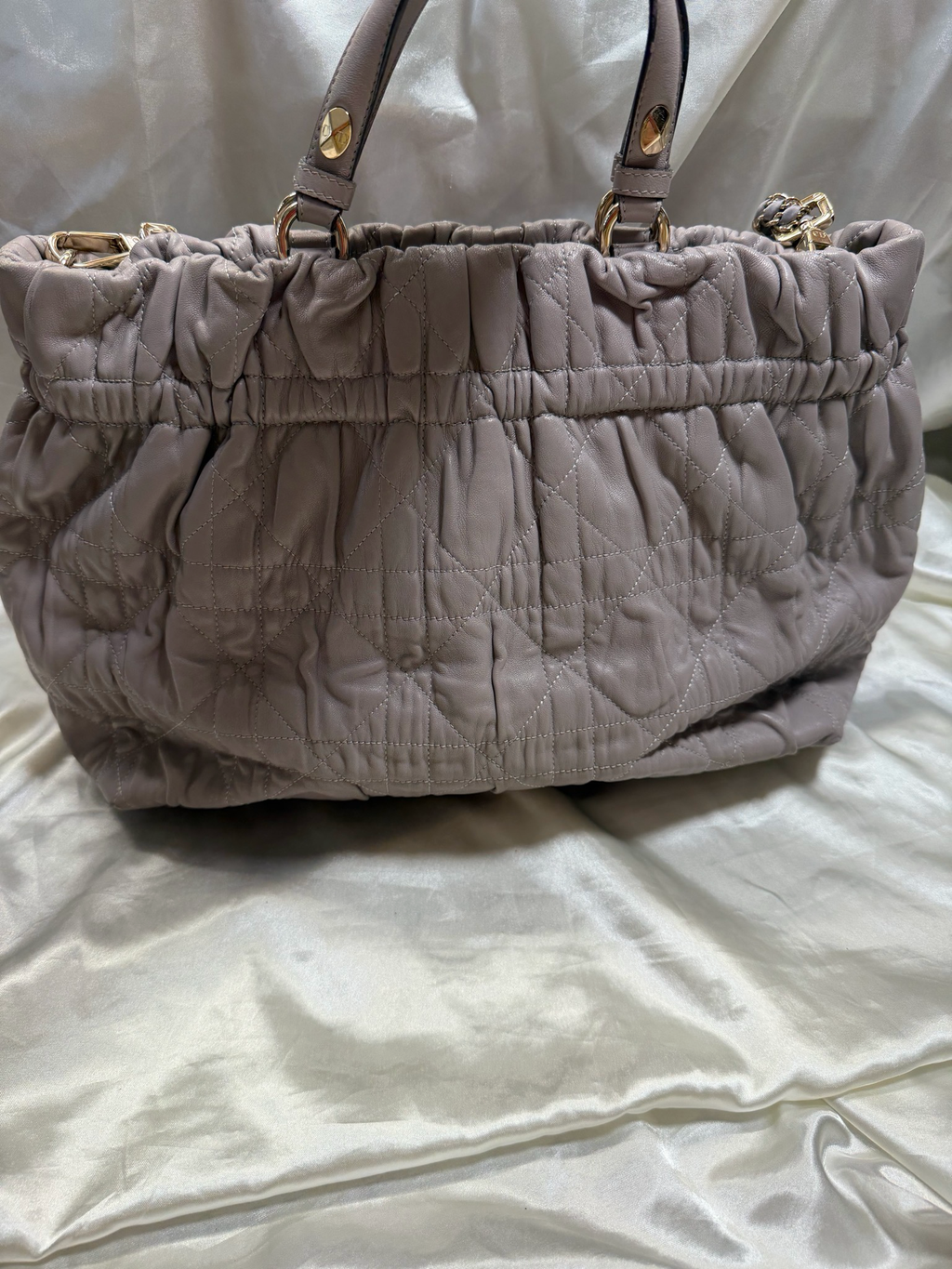 Christian Dior Cannage Leather Quilted Delidior Shoulder Bag