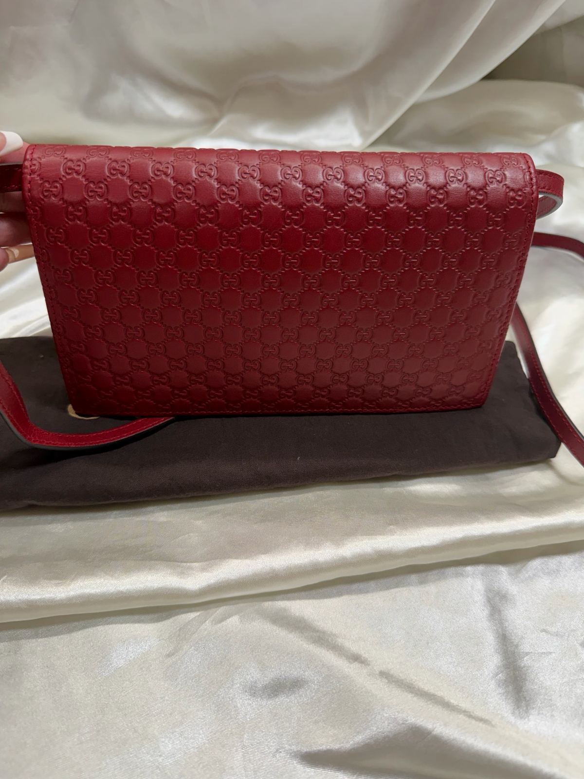 Gucci Micro Monogram Wallet On Strap Guccissima