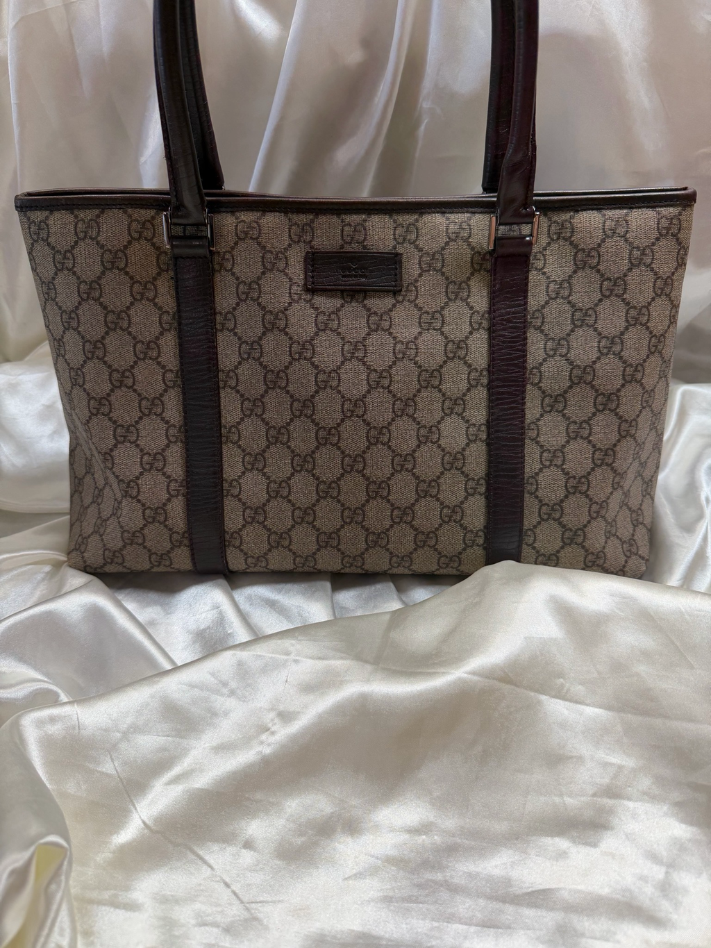 Gucci Monogram Supreme Plus Coated Canvas Tote
