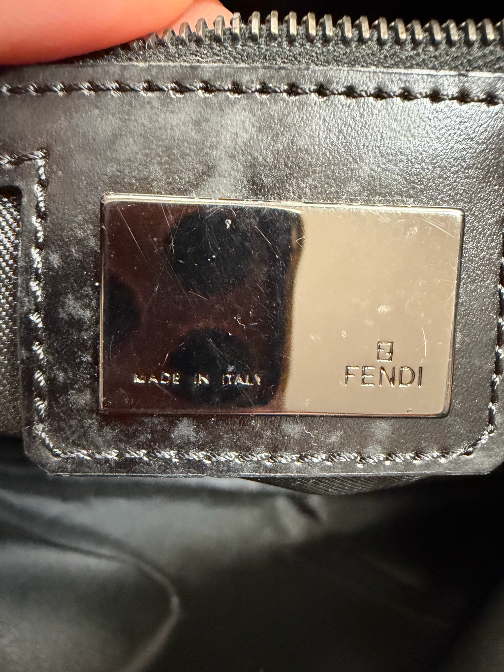 Fendi Zucca Boston Bowler In Black