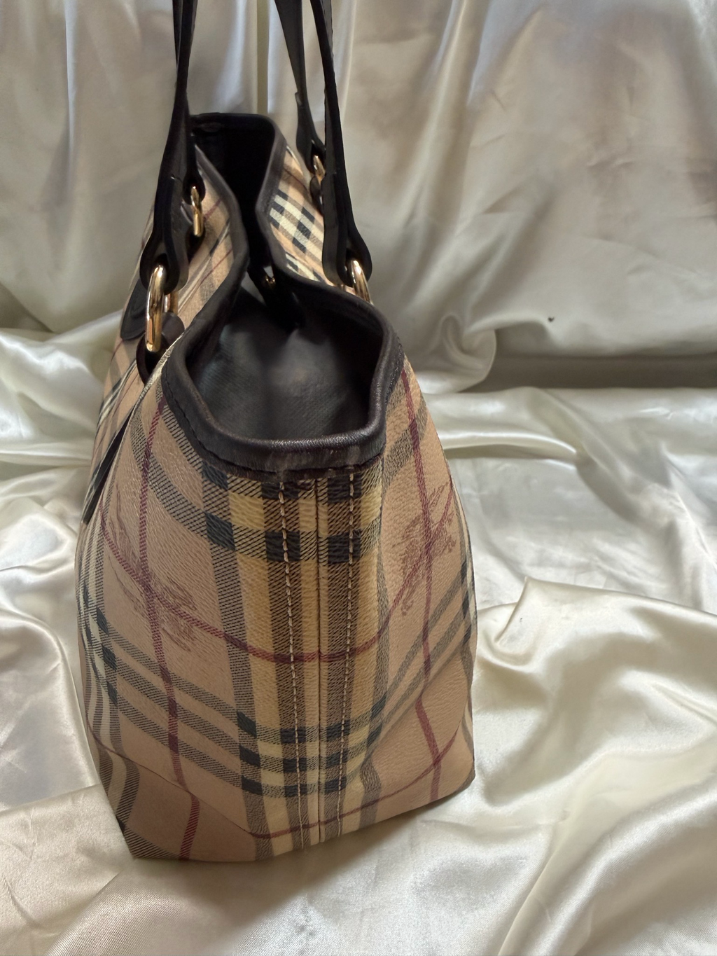 Burberry Haymarket Check Medium Regent Tote Shoulder Bag