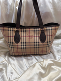 Burberry Haymarket Check Medium Regent Tote Shoulder Bag