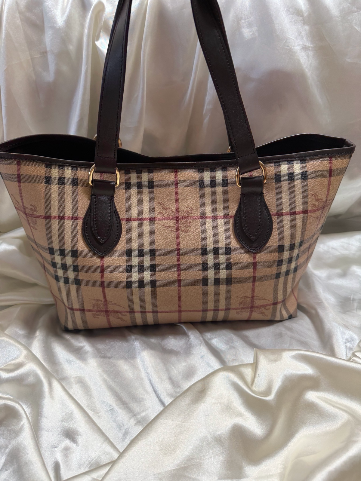 Burberry Haymarket Check Medium Regent Tote Shoulder Bag