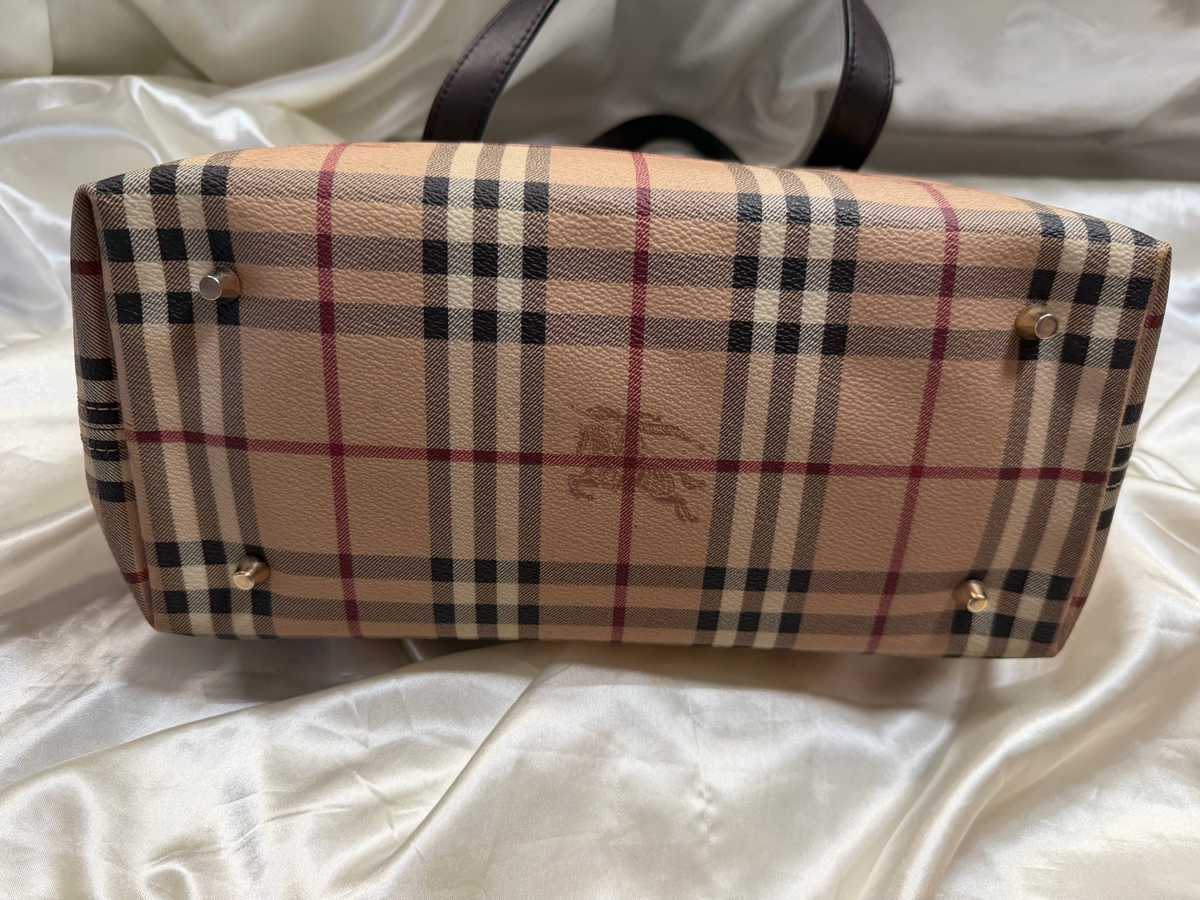 Burberry Haymarket Check Medium Regent Tote Shoulder Bag