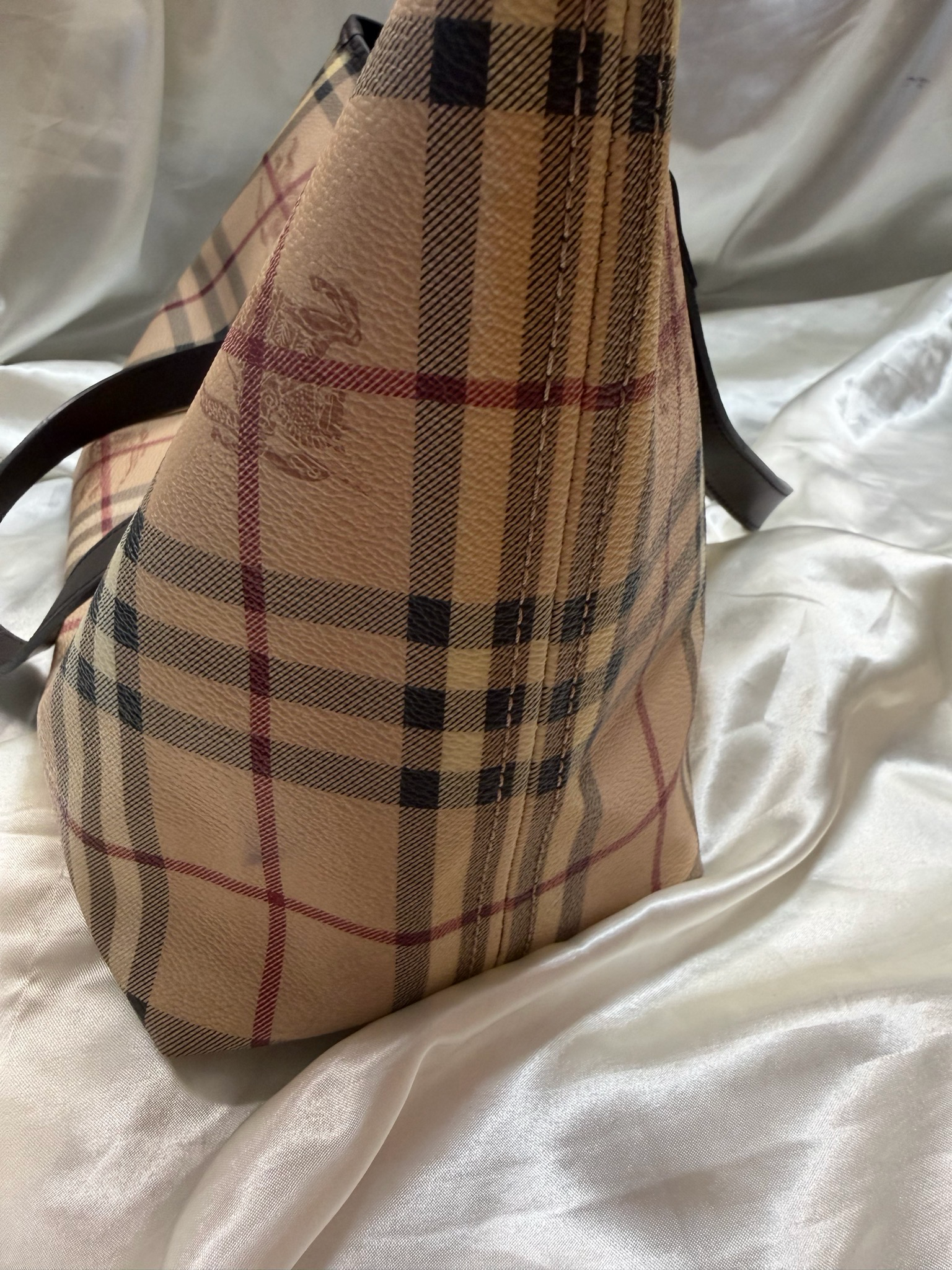 Burberry Haymarket Check Medium Regent Tote Shoulder Bag