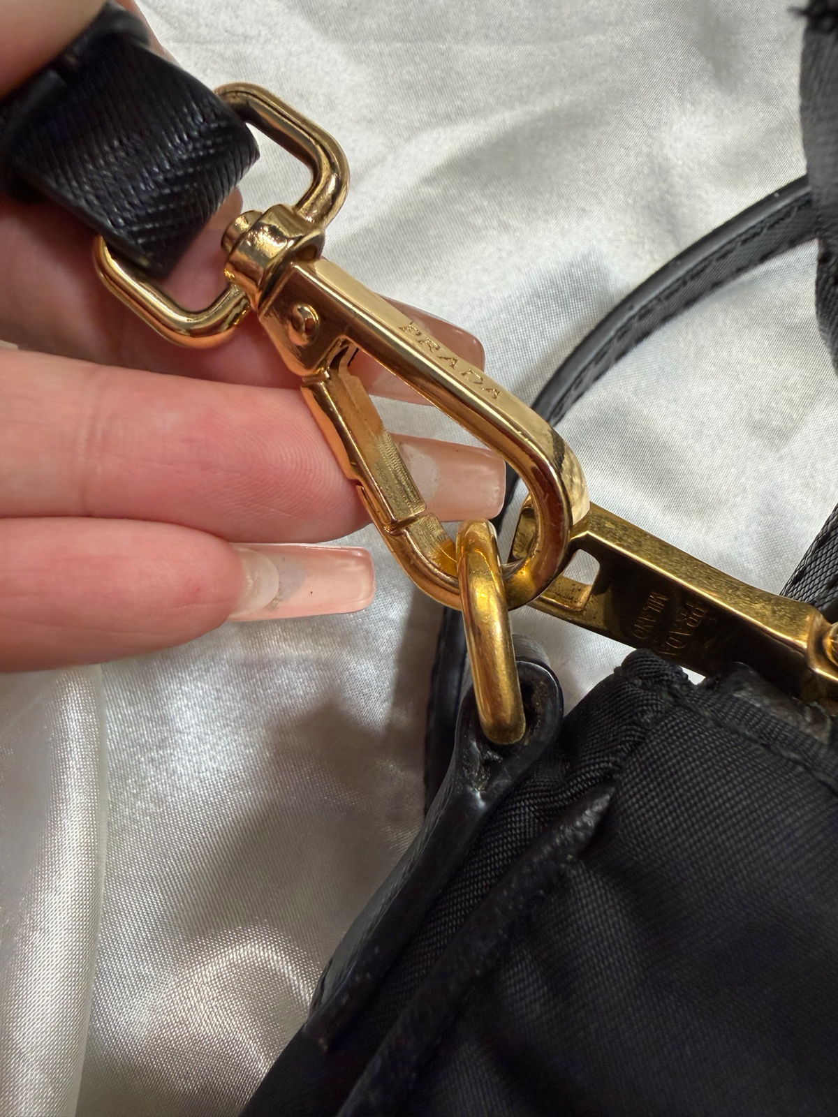 Prada Nylon Tessuto Saffiano Flap Crossbody Sling