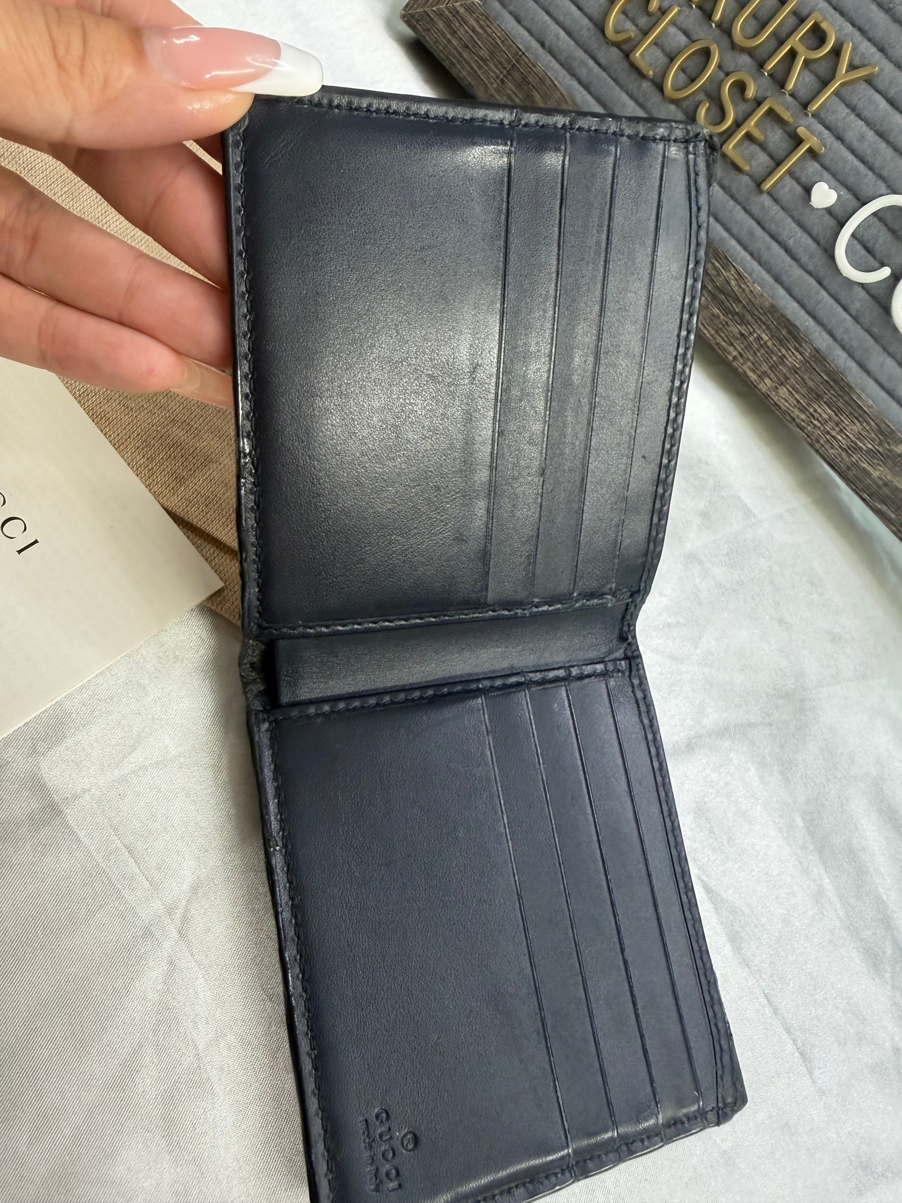 Gucci Monogram Guccissima Bifold Leather Flap