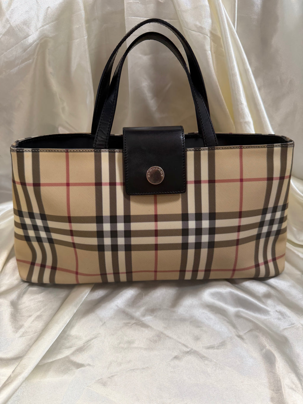 Burberry Haymarket Check Tote Top Handle