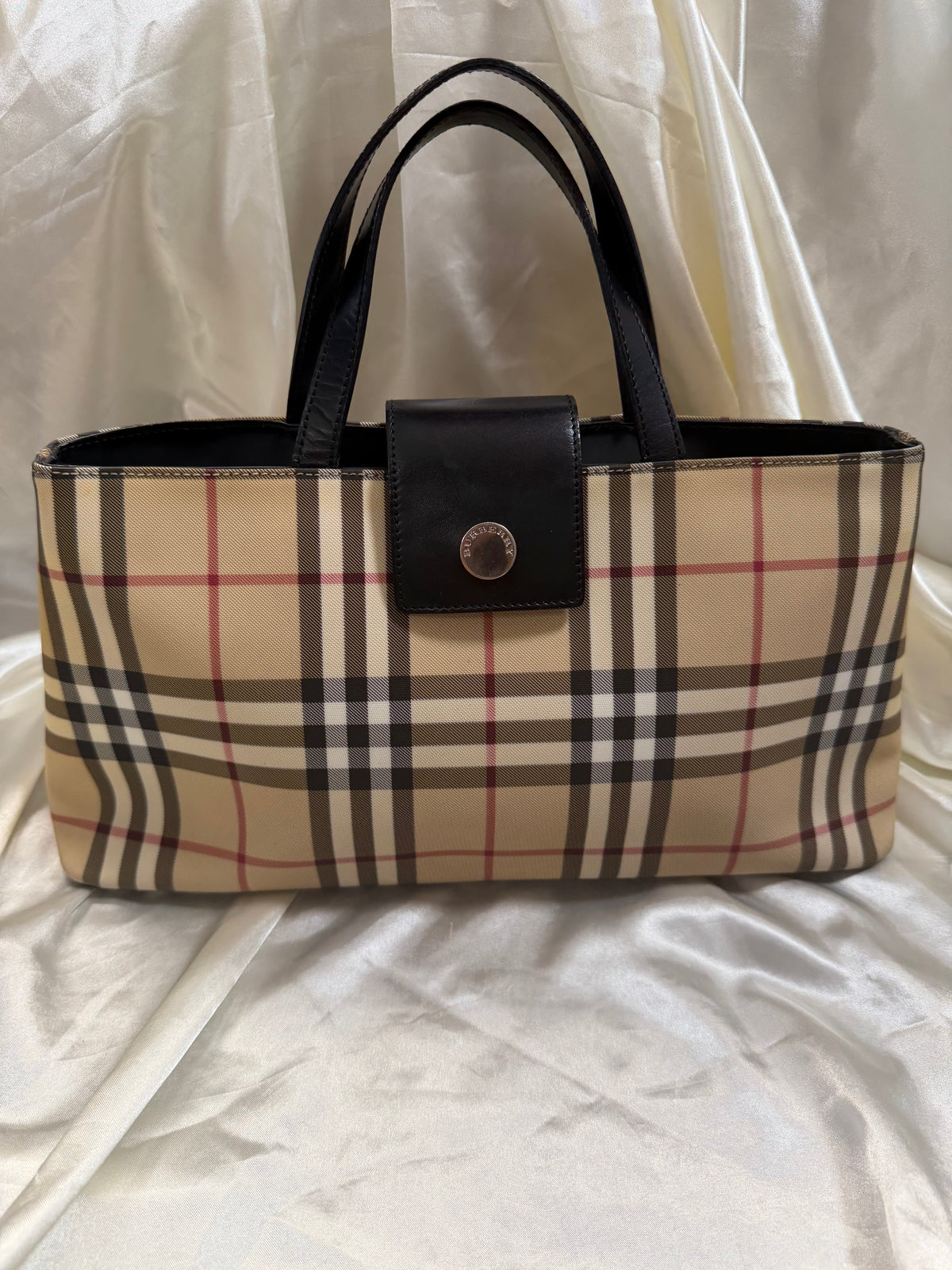 Burberry Haymarket Check Tote Top Handle