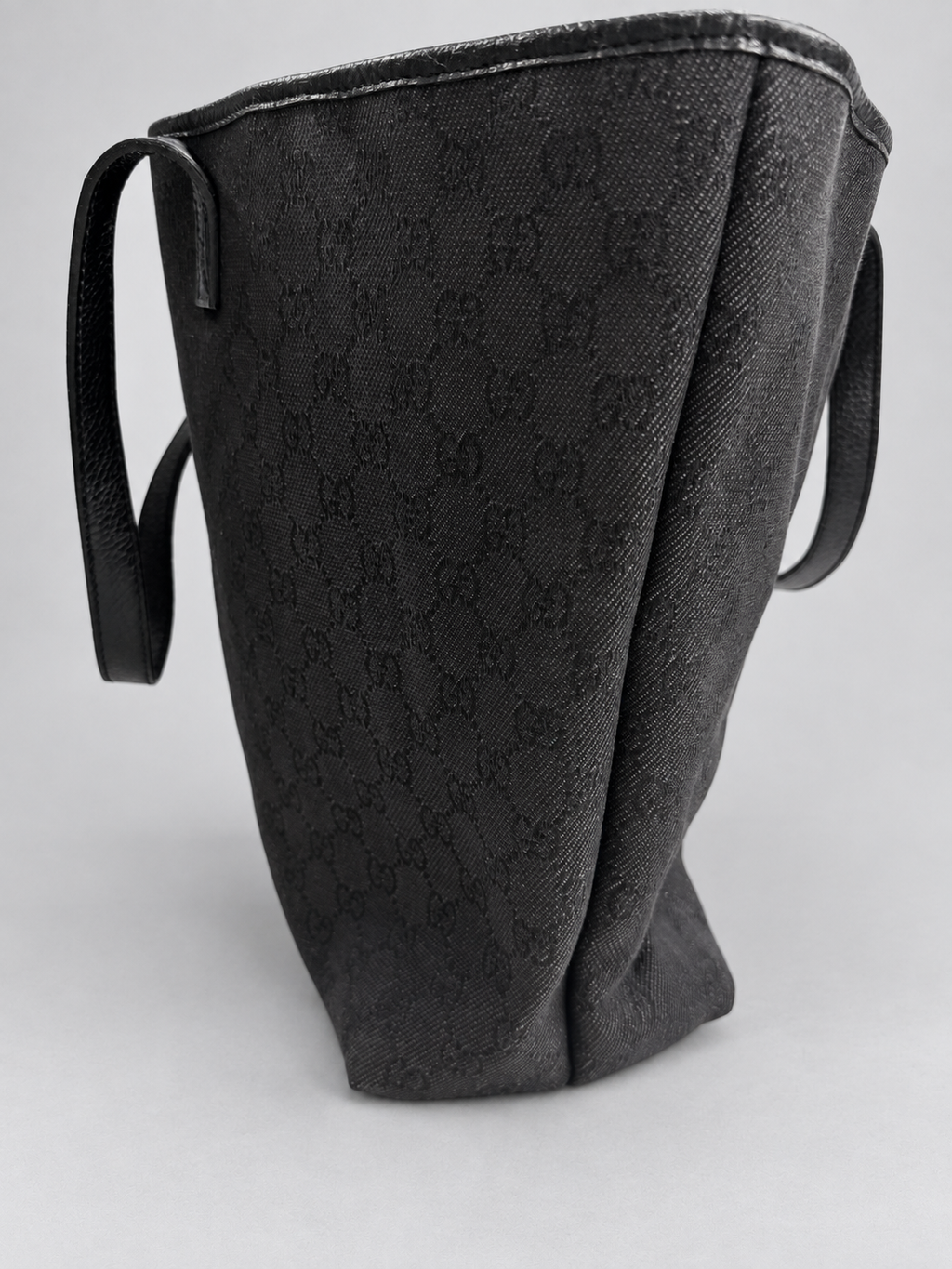 Gucci Monogram Denim Canvas Large Tote Interlocking Logo Charm