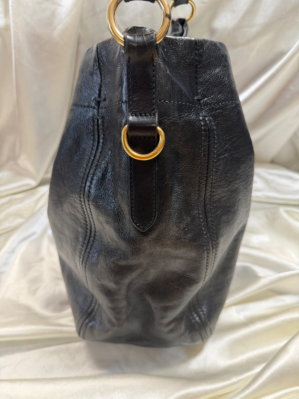 Prada Vitello Shine Hobo Shoulder Bag