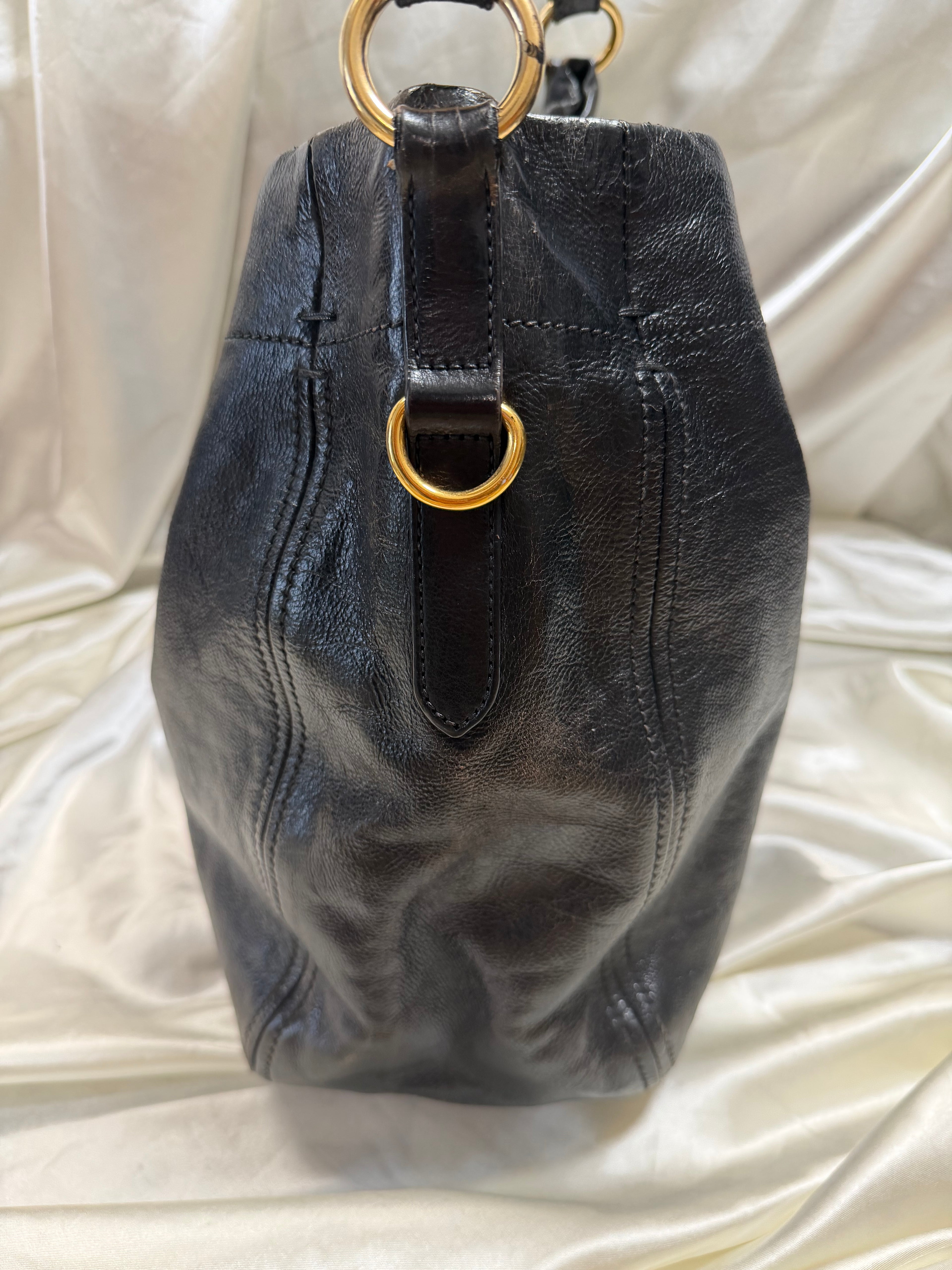 Prada Vitello Shine Hobo Shoulder Bag