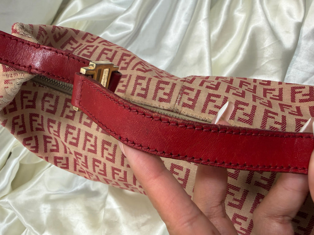 Fendi Zucchino Hobo Halfmoon Shoulder Bag