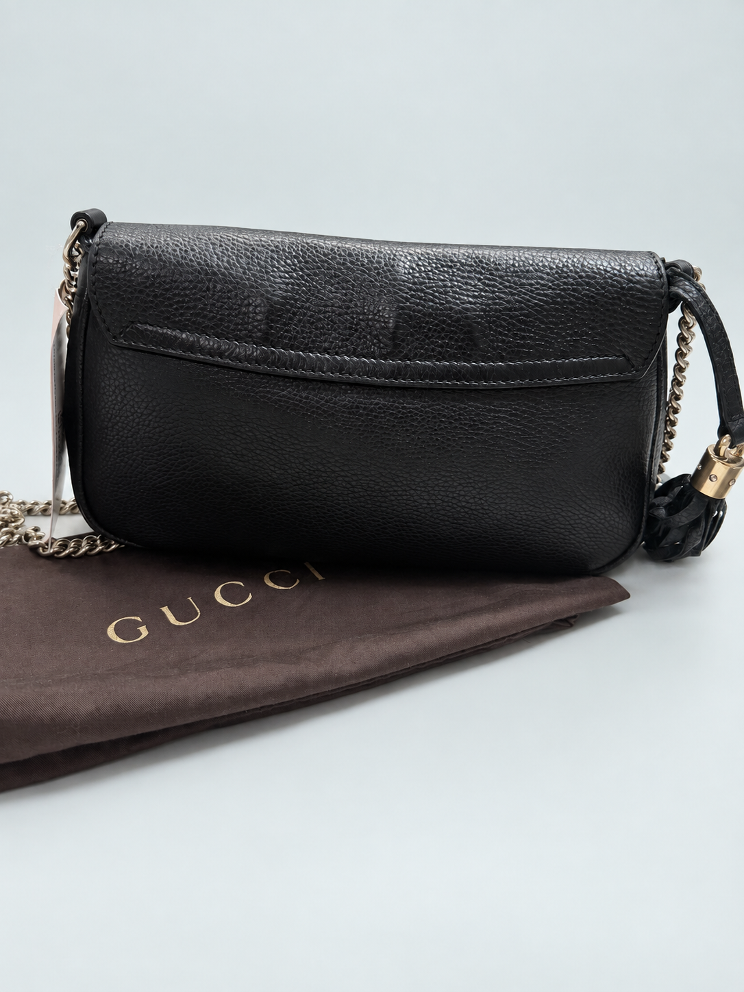 Gucci Soho Pebbled Leather Flap Messenger Crossbody