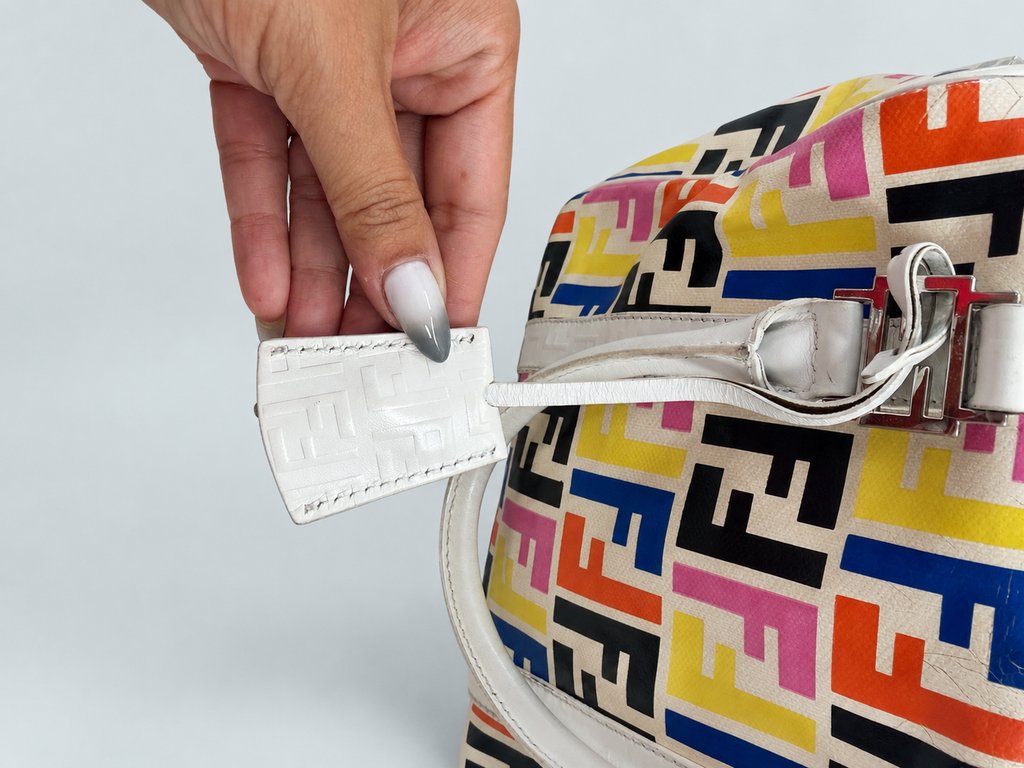 Fendi Zucca Spalmati Boston Bowler Satchel