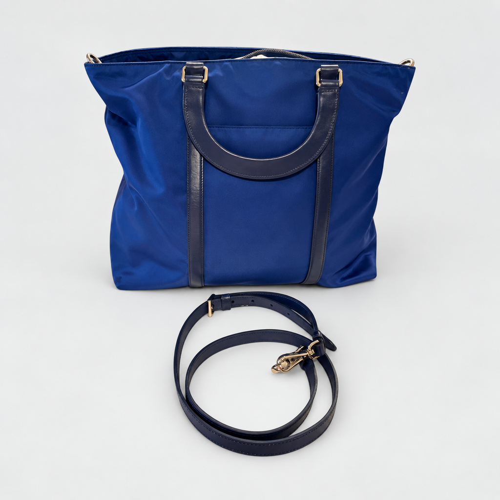 Prada Nylon Tessuto Top Handle in Navy Blue