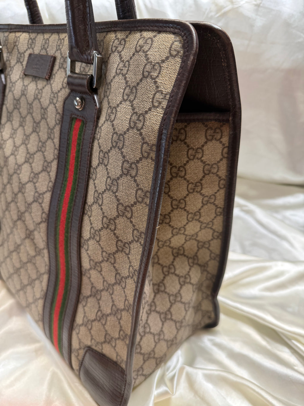 Gucci Monogram Supreme Web Vertical Travel Tote