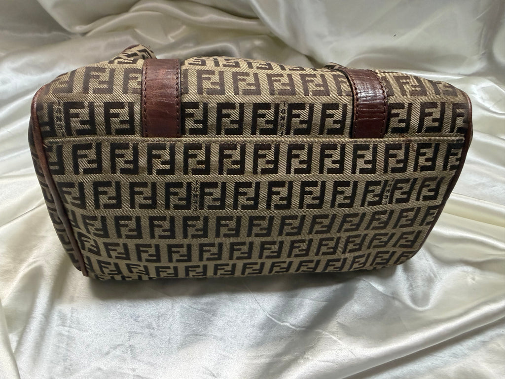 Fendi Zucca Boston Bowler Satchel