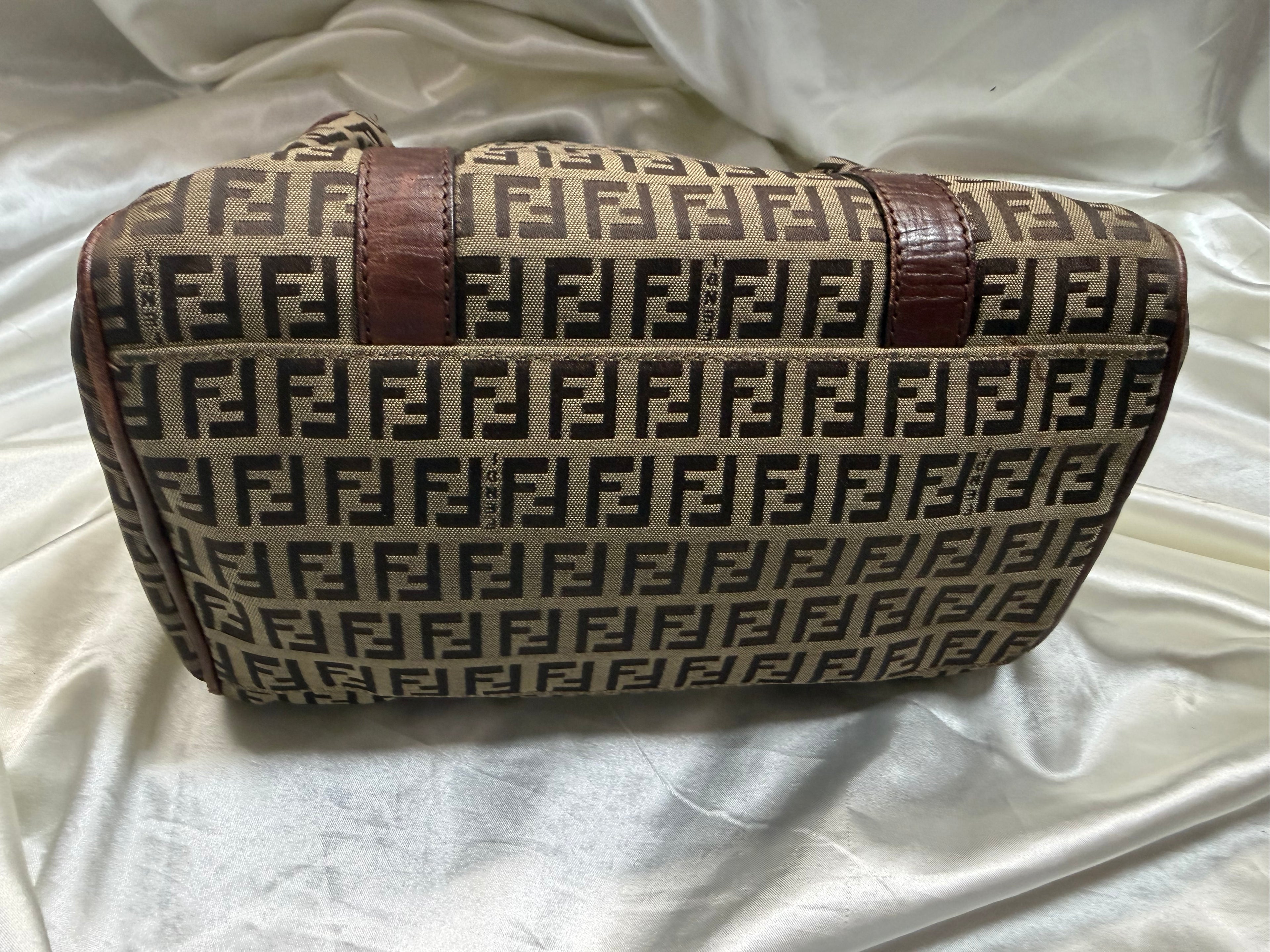 Fendi Zucca Boston Bowler Satchel