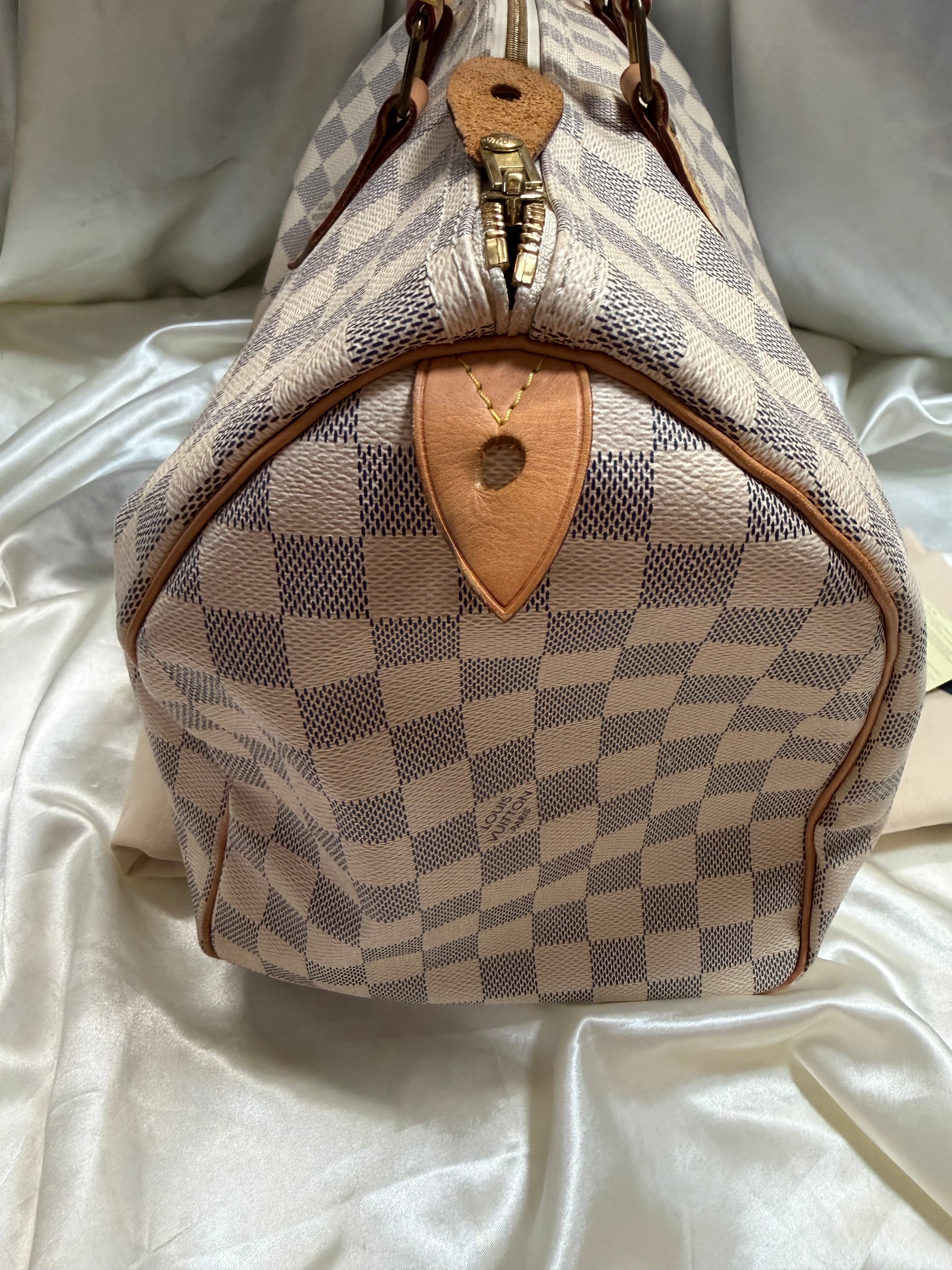 Louis Vuitton Damier Azur Speedy 35 Boston Satchel