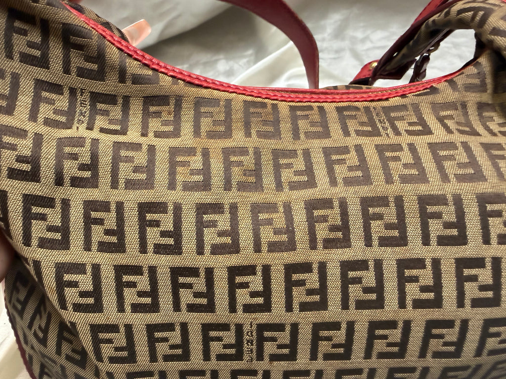 Fendi Pocket Chef Hobo Zucchino Cuoio Shoulder Bag
