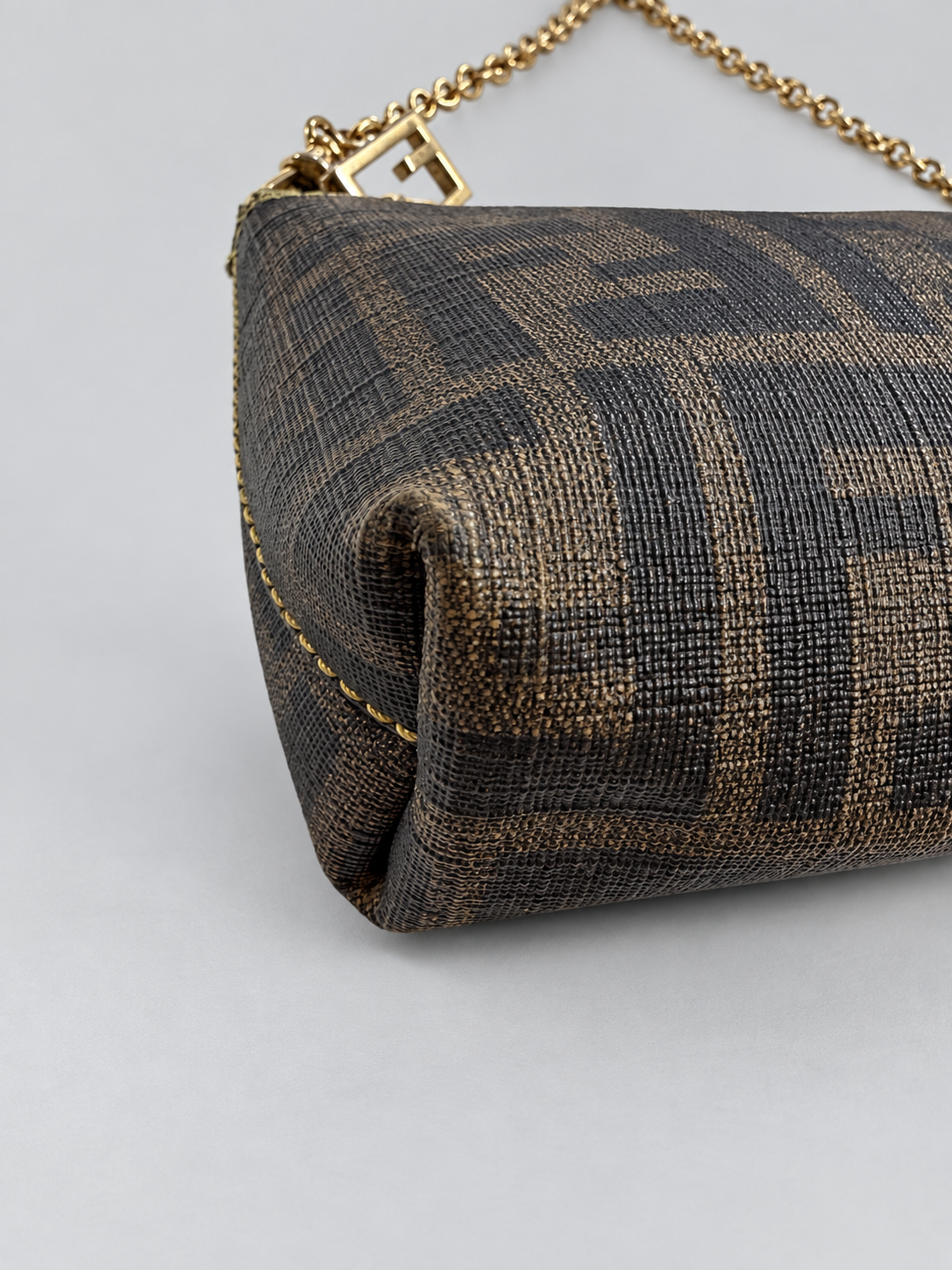 Fendi Zucca Pochette Chain Strap Shoulder Bag