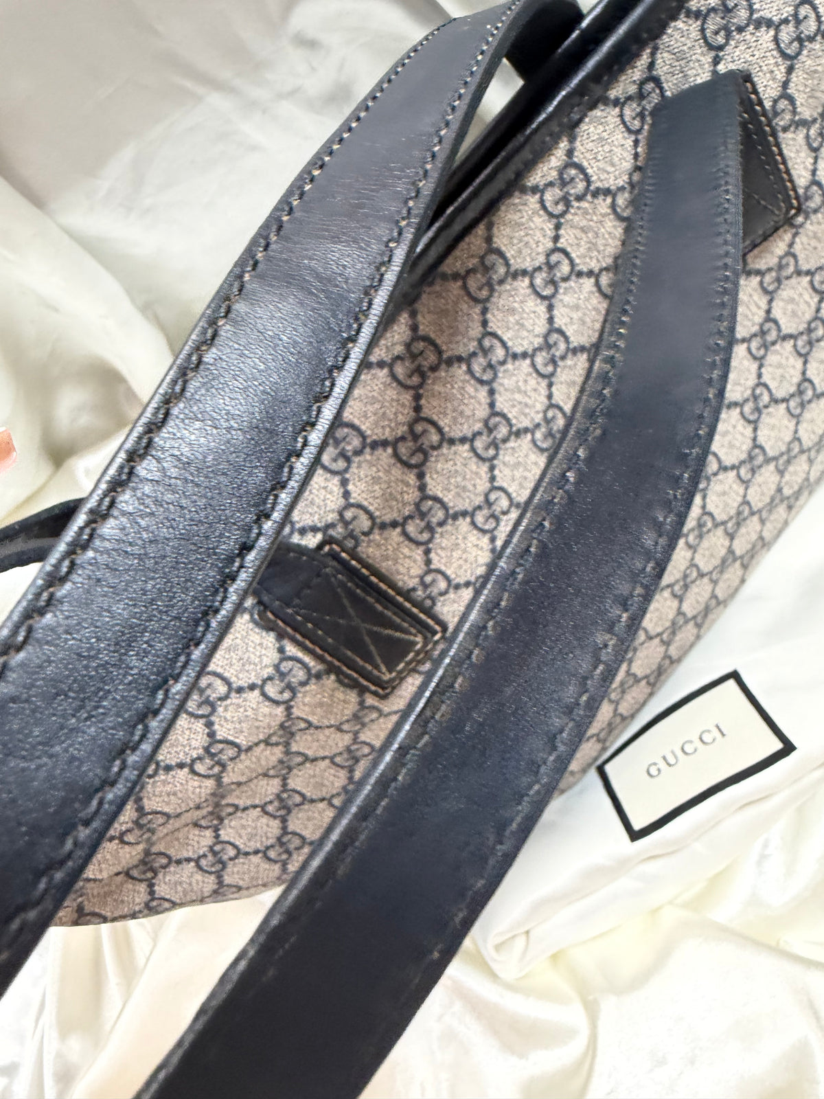 Gucci Supreme Plus Zipper Tote Monogram Coated Canvas