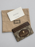 Gucci Pebbled Leather Supreme Vintage Neo New Acero Card Holder