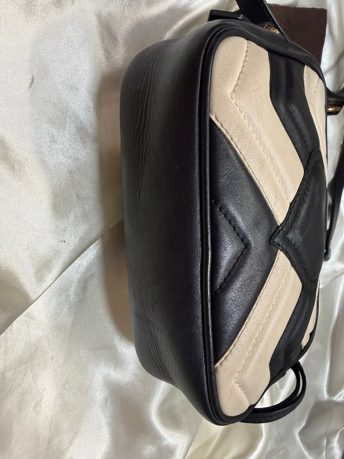 Gucci Marmont Chevron Quilted Mini Camera Bag Crossbody