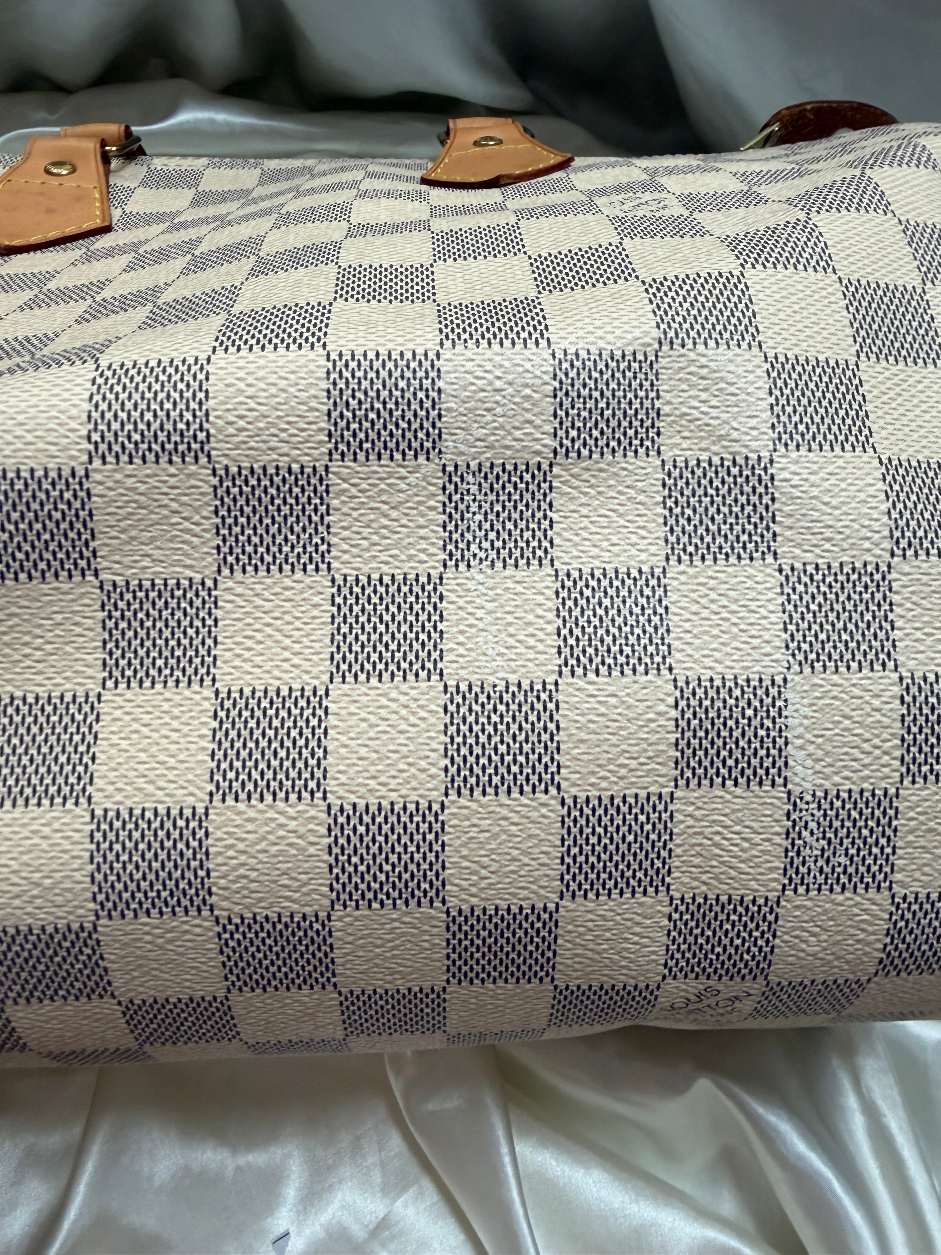 Louis Vuitton Damier Azur Speedy 35 Boston Satchel